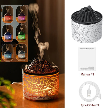 Volcano Fire Flame Air Humidifier Aroma Diffuser Essential Oil with Remote Control Jellyfish for Home Fragrance Mist Mak Smoking